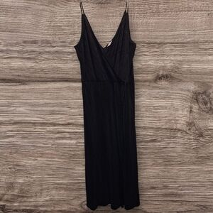 H&M Black Wrap Dress Spaghetti Strap Large